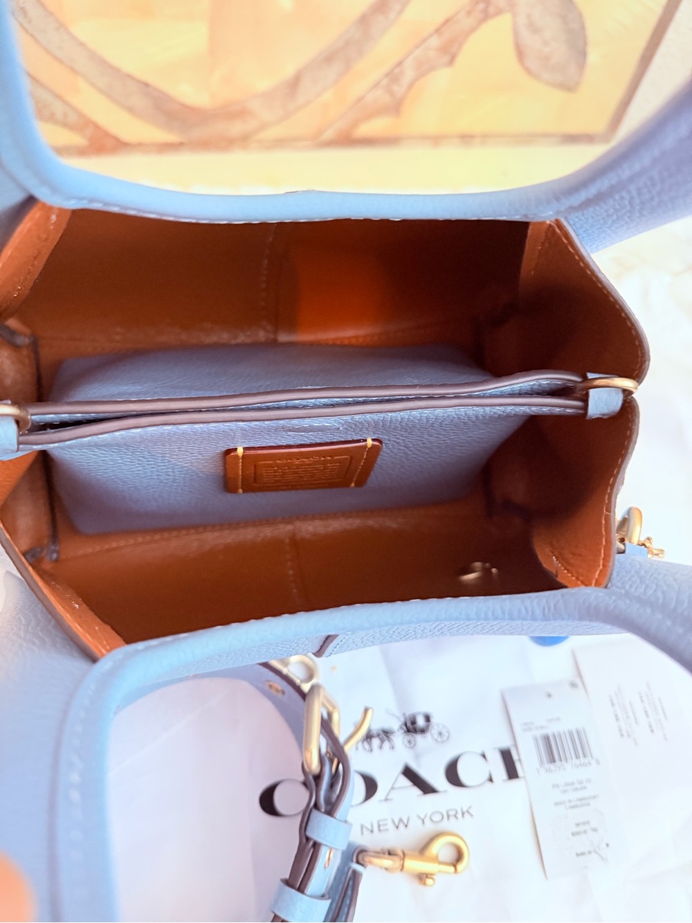 Coach Bluebell Lana 23 Pebbled Leather Satchel & Coach Blue heart Charm lot EUC - Picture 12 of 14